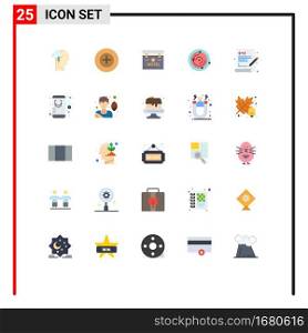 Modern Set of 25 Flat Colors Pictograph of programming, coding, sign, health, univers Editable Vector Design Elements