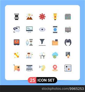 Modern Set of 25 Flat Colors Pictograph of times, news, setting, market, business Editable Vector Design Elements