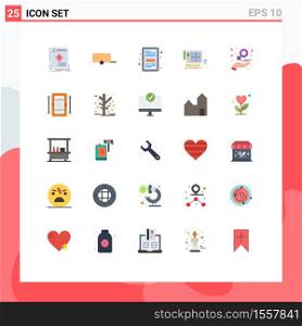 Modern Set of 25 Flat Colors Pictograph of web designing, tool, book, graphic, learning Editable Vector Design Elements