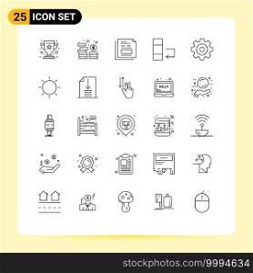 Modern Set of 25 Lines and symbols such as detail, swap, data, data, office Editable Vector Design Elements