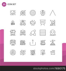 Modern Set of 25 Lines and symbols such as fund, money, user, up, arrow Editable Vector Design Elements