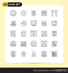 Modern Set of 25 Lines and symbols such as home, design, generation, duplicate, content Editable Vector Design Elements