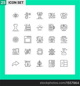 Modern Set of 25 Lines and symbols such as love, father, business, dad, relax Editable Vector Design Elements