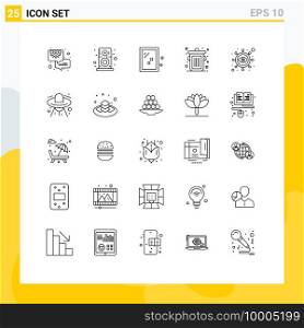 Modern Set of 25 Lines and symbols such as marketing, business, door, trash, can Editable Vector Design Elements