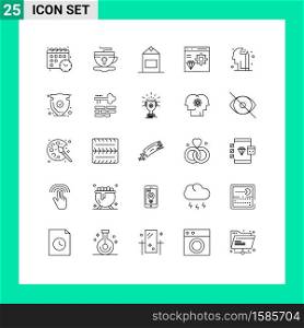 Modern Set of 25 Lines and symbols such as pencile, education, pack, development, coding Editable Vector Design Elements