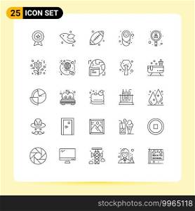 Modern Set of 25 Lines Pictograph of employee, children, spring, child, usa Editable Vector Design Elements