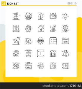 Modern Set of 25 Lines Pictograph of food, beach, canada, wifi, microwave Editable Vector Design Elements