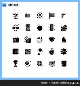 Modern Set of 25 Solid Glyphs and symbols such as australia, united, clinic, states, map Editable Vector Design Elements