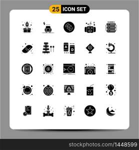Modern Set of 25 Solid Glyphs and symbols such as horror, halloween, education, eve, school Editable Vector Design Elements