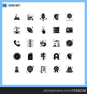 Modern Set of 25 Solid Glyphs and symbols such as human, ecology, wheel, draw, art Editable Vector Design Elements