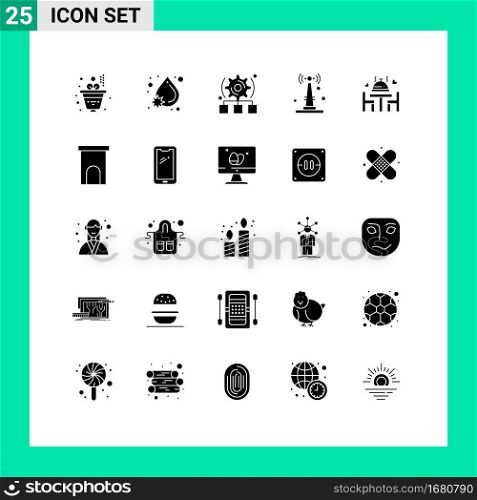 Modern Set of 25 Solid Glyphs and symbols such as wedding, dinner, configure, things, iot Editable Vector Design Elements