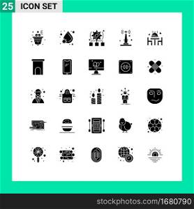 Modern Set of 25 Solid Glyphs and symbols such as wedding, dinner, configure, things, iot Editable Vector Design Elements