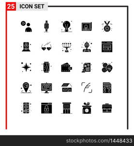 Modern Set of 25 Solid Glyphs Pictograph of international, country, android, bangladesh, electric Editable Vector Design Elements