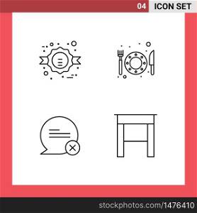 Modern Set of 4 Filledline Flat Colors and symbols such as black friday, cross, sale, restaurant, desk Editable Vector Design Elements