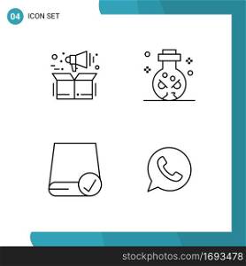 Modern Set of 4 Filledline Flat Colors and symbols such as management, connected, box, ritual, drive Editable Vector Design Elements