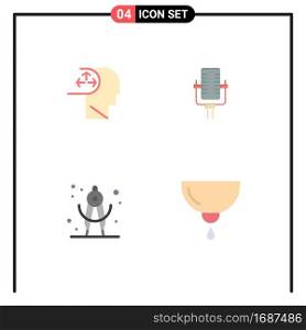 Modern Set of 4 Flat Icons and symbols such as autism, geometry, human, record, baby Editable Vector Design Elements