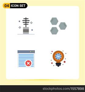 Modern Set of 4 Flat Icons and symbols such as beauty, space, makeup, hexagon, internet Editable Vector Design Elements
