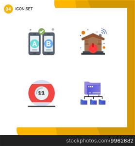 Modern Set of 4 Flat Icons and symbols such as development, game, automation, wifi, sports Editable Vector Design Elements