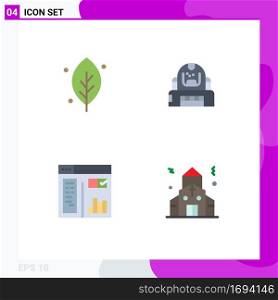 Modern Set of 4 Flat Icons and symbols such as ecology, design, spring, explorer, paint Editable Vector Design Elements