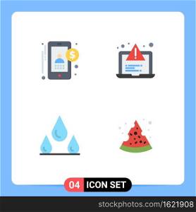 Modern Set of 4 Flat Icons Pictograph of accountant, weather, user, testing, pizza Editable Vector Design Elements