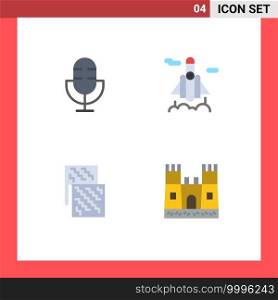 Modern Set of 4 Flat Icons Pictograph of devices, electronic, products, space, future Editable Vector Design Elements