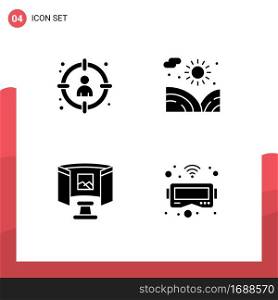 Modern Set of 4 Solid Glyphs and symbols such as choose, future, select, garden, science Editable Vector Design Elements