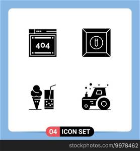 Modern Set of 4 Solid Glyphs and symbols such as file, summer, codiing, product, agriculture Editable Vector Design Elements