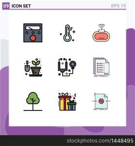 Modern Set of 9 Filledline Flat Colors Pictograph of check, stethoscope, wifi, healthcare, hobby Editable Vector Design Elements