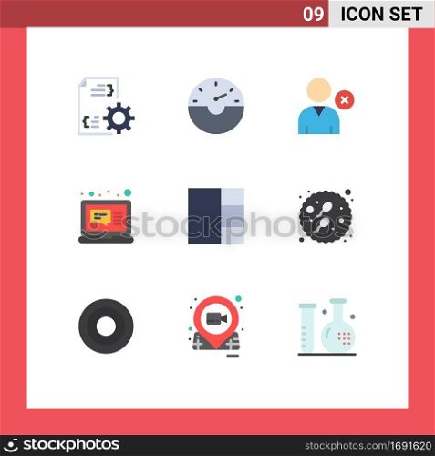 Modern Set of 9 Flat Colors and symbols such as baby, layout, man, grid, laptop Editable Vector Design Elements