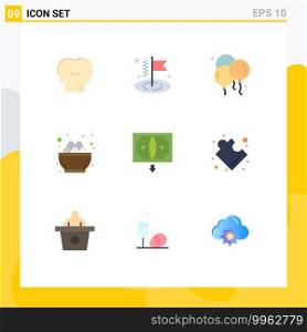Modern Set of 9 Flat Colors and symbols such as commerce, nest, dad, egg, celebration Editable Vector Design Elements