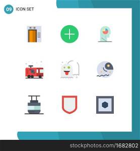Modern Set of 9 Flat Colors and symbols such as game, fireman, profile, firefighter, emergency Editable Vector Design Elements