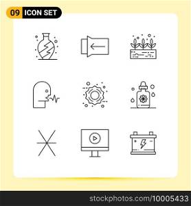 Modern Set of 9 Outlines and symbols such as treatment, percentage sale, audio, friday, talk Editable Vector Design Elements