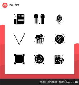 Modern Set of 9 Solid Glyphs and symbols such as dad, down, slippers, bottom, server Editable Vector Design Elements