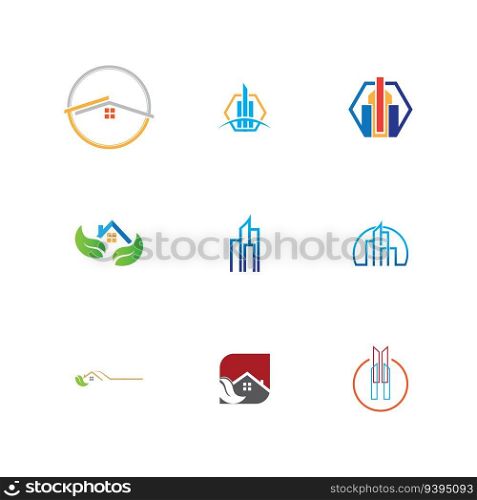 modern set of building and real estate logo vector icon illustration design