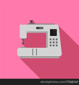 Modern sew machine icon. Flat illustration of modern sew machine vector icon for web design. Modern sew machine icon, flat style
