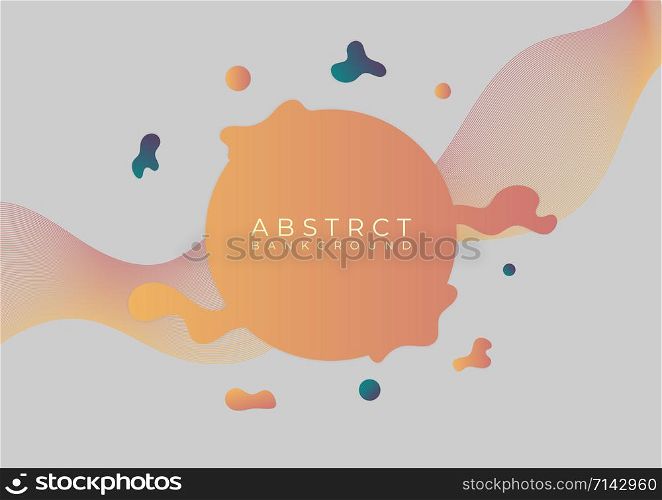 Modern shape abstract element fluid style particle modern line with space. vector illustration