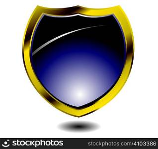 Modern shield design with drop shadow and a gold bevel