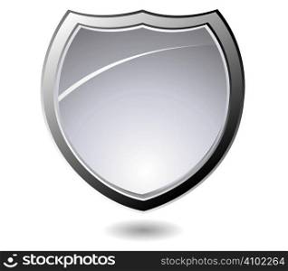Modern shield design with drop shadow and a silver bevel