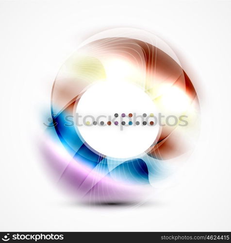 Modern shiny blurred swirl template, vector layout for message presentation