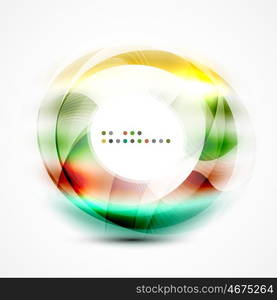 Modern shiny blurred swirl template, vector layout for message presentation