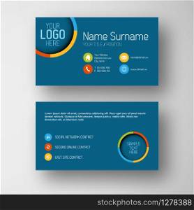 Modern simple blue business card template with some placeholder