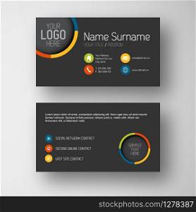 Modern simple dark business card template with some placeholder