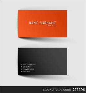 Modern simple minimalistic dark business card template
