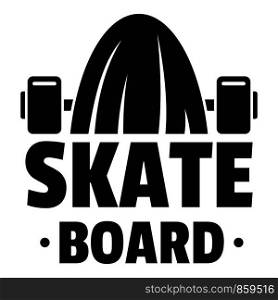 Modern skateboard logo. Simple illustration of modern skateboard vector logo for web design isolated on white background. Modern skateboard logo, simple style