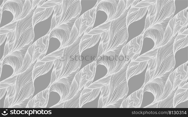Modern sketch flow pattern. Abstract geometric decoration element. Seamless wavy pattern vector. Wave line pattern.