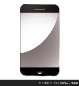 Modern smart phone with blank light relection screen