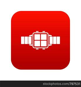 Modern smart watch icon digital red for any design isolated on white vector illustration. Modern smart watch icon digital red