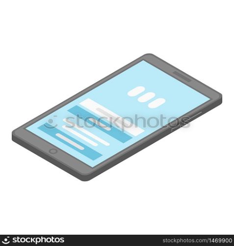 Modern smartphone icon. Isometric of modern smartphone vector icon for web design isolated on white background. Modern smartphone icon, isometric style