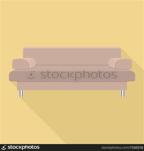 Modern sofa icon. Flat illustration of modern sofa vector icon for web design. Modern sofa icon, flat style