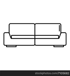 Modern sofa icon. Outline illustration of modern sofa vector icon for web design isolated on white background. Modern sofa icon, outline style